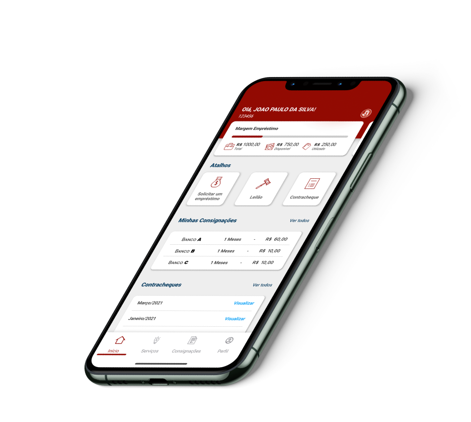 mockup tela app econsig