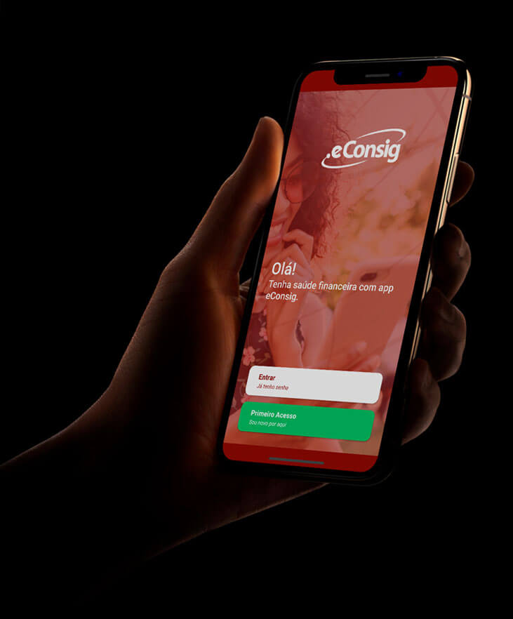 mockup tela inicial app econsig